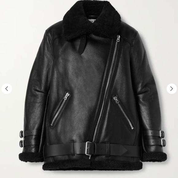 Acne Studios Jackets & Blazers - Black Acne Studios sherling and leather loose fit extra small velocite jacket